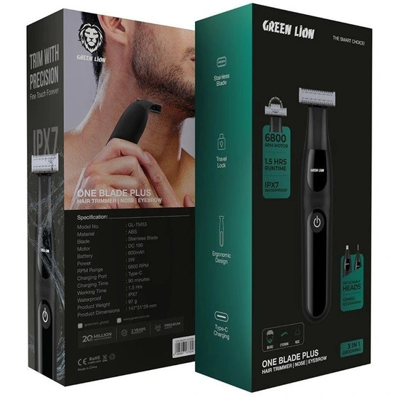 ماشین اصلاح صورت،بینی و ابرو گرین لاین Green Lion One Blade Plus Nose & Eyebrow Hair Trimmer