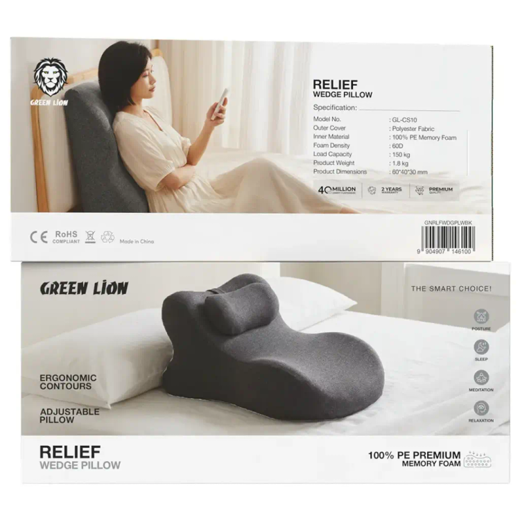 بالش طبی شیبدار مموری فوم گرین لاین Relief Wedge