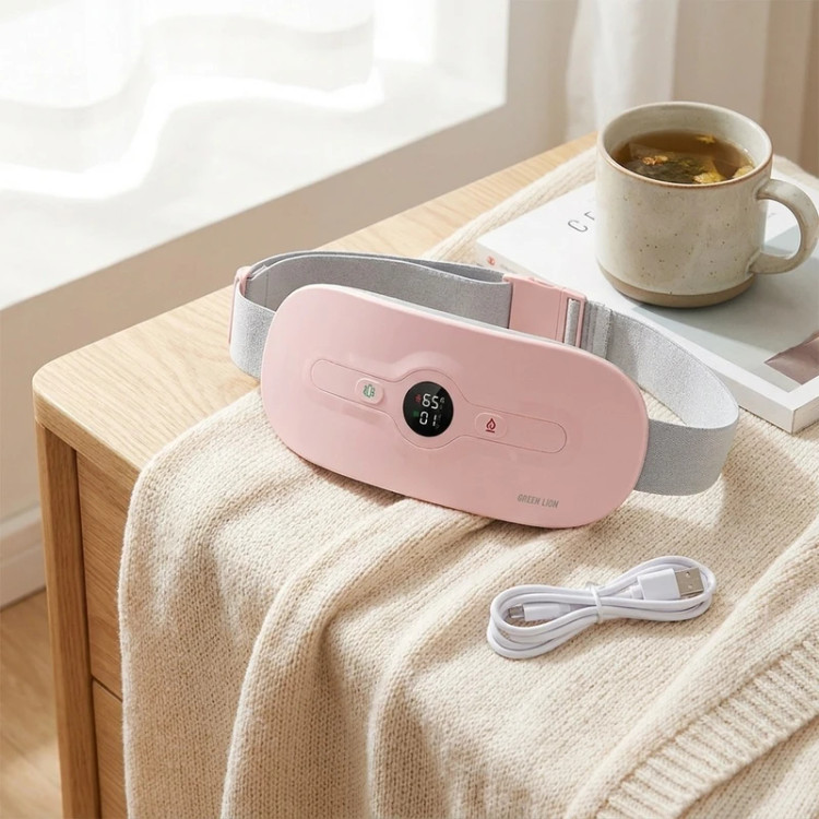 ماساژور برقی بدن گرین لاین مدل Bloom Heat با ماساژ گرمایی و لرزشی، باتری قابل شارژ، کاهش درد قاعدگی و تسکین درد، نشانگر LED و توان مصرفی 5 وات