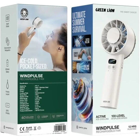 پنکه دستی مدل WINDIX PRO گرین لاین