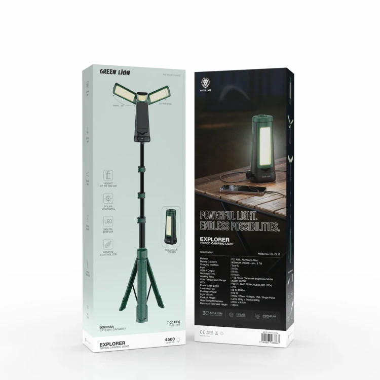 چراغ سیار شارژی 180 سانتی متری گرین لاین Explorer Tripod Camping Light