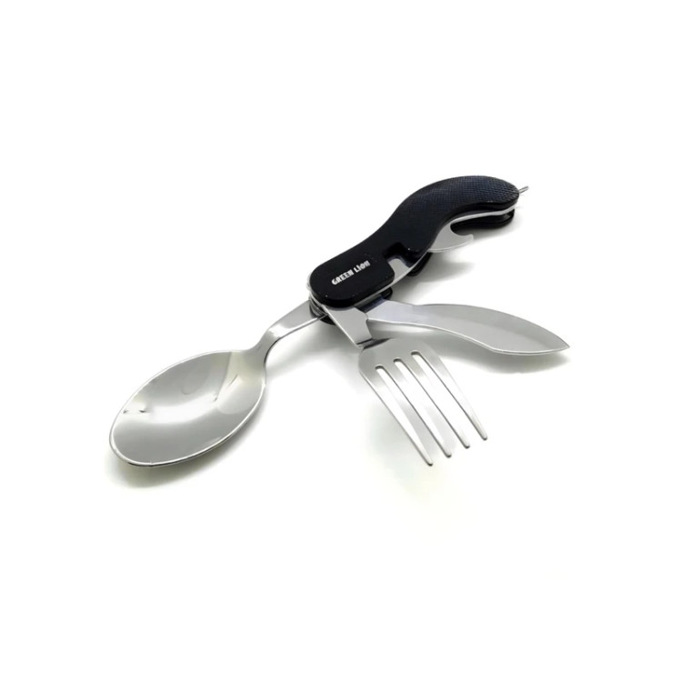 مجموعه قاشق و چنگال سفری گرین لاین مدل Cutlery Set با جنس آلومینیوم، وزن 130 گرم و ابعاد 17x8x5 سانتیمتر
