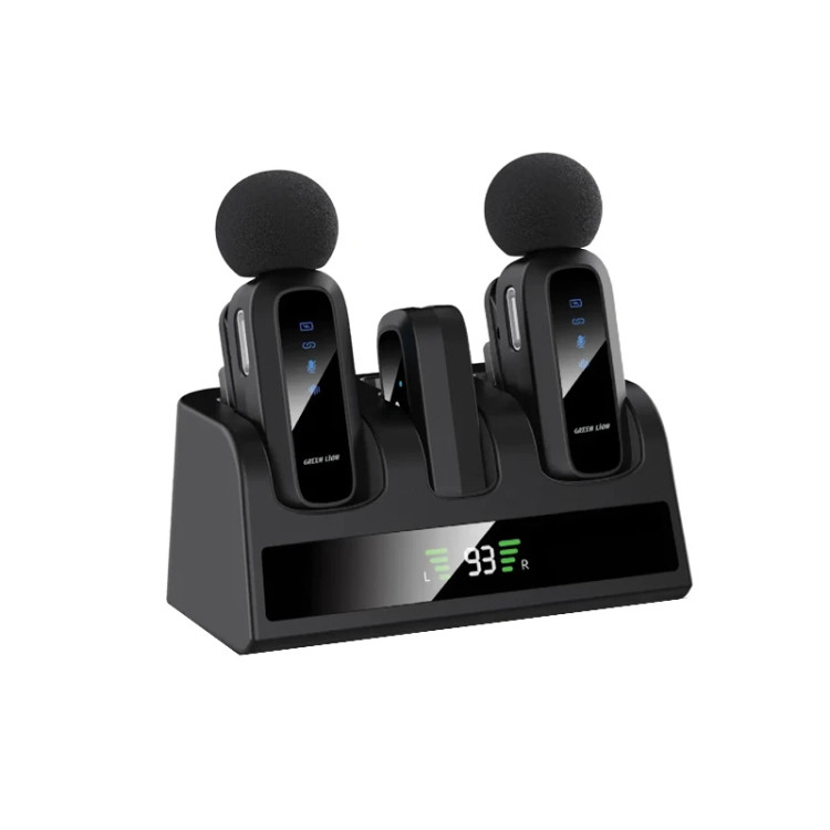 ست میکروفون بیسیم گرین لاین مدل GM-89X با درگاه USB Type-C و مبدل لایتنینگ، دارای قابلیت کاهش نویز