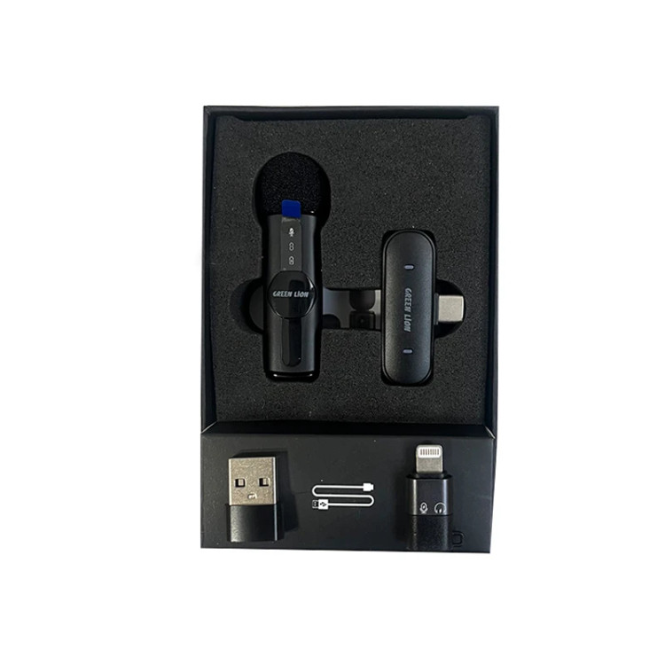 میکروفون بیسیم گرین لاین مدل GM-75X با گیرنده USB Type-C، مبدل USB و لایتنینگ و قابلیت کاهش نویز