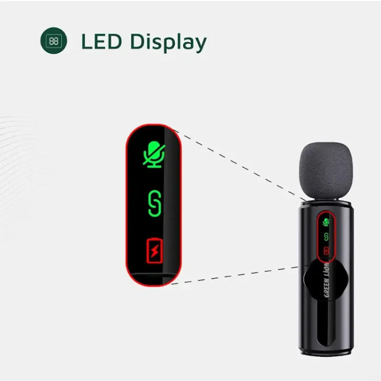 میکروفون بیسیم گرین لاین مدل GM-75X با گیرنده USB Type-C، مبدل USB و لایتنینگ و قابلیت کاهش نویز