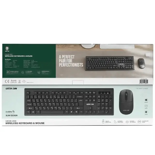 ست کیبورد و ماوس بی سیم گرین لاین مدل GKM-200
