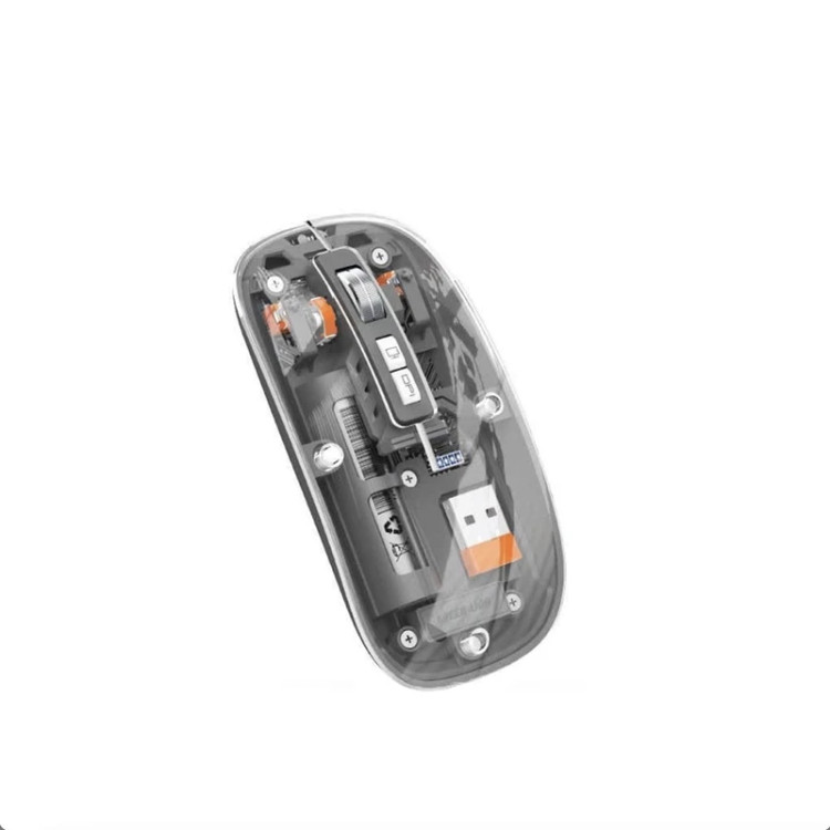 ماوس بی سیم گرین لاین مدل Transparent Mouse 2، قابلیت اتصال با دانگل USB و بلوتوث، دارای 5 کلید، حسگر اپتیکال، بلوتوث نسخه 4، وزن 120 گرم