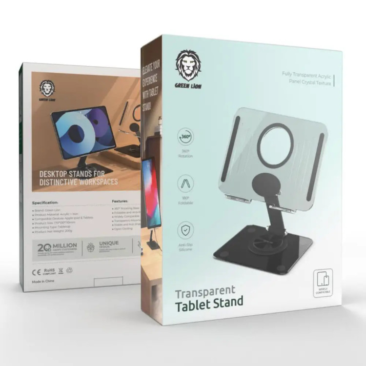 استند و پایه نگه دارنده تبلت گرین لاین green lion Transparent Tablet Stand