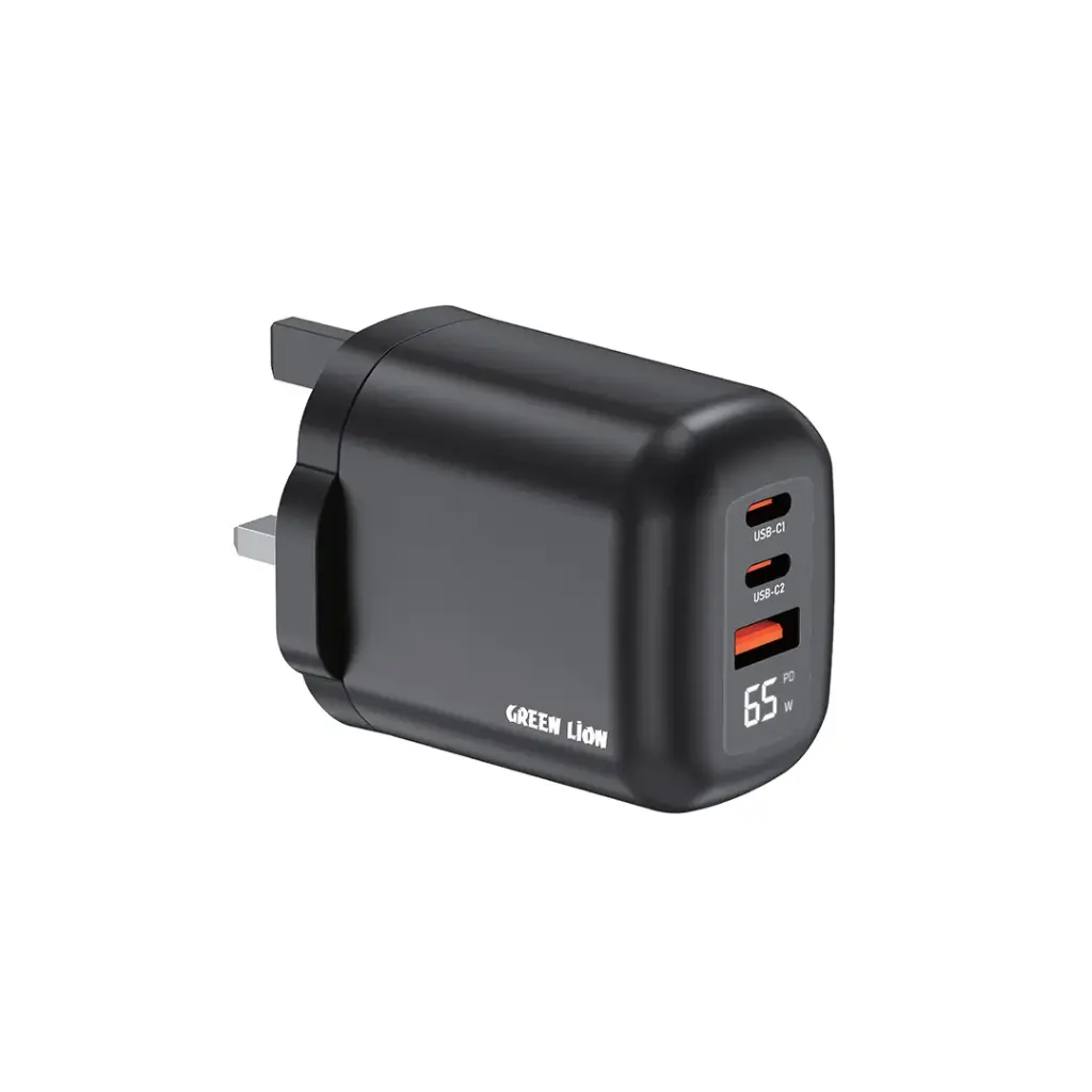 Green Lion Q- SERIES UK Plug Wall Charger PD 65W A+C+C Port گرین لاین
