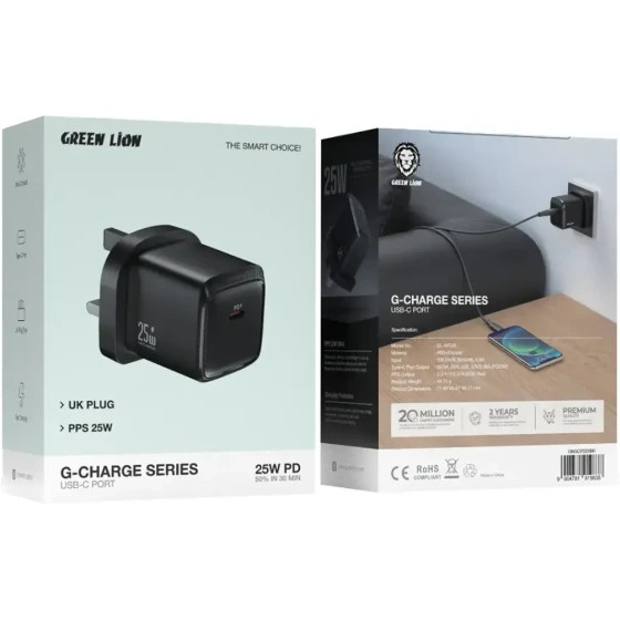 شارژر دیواری گرین لاین G-Charge ظرفیت ۲۵ وات