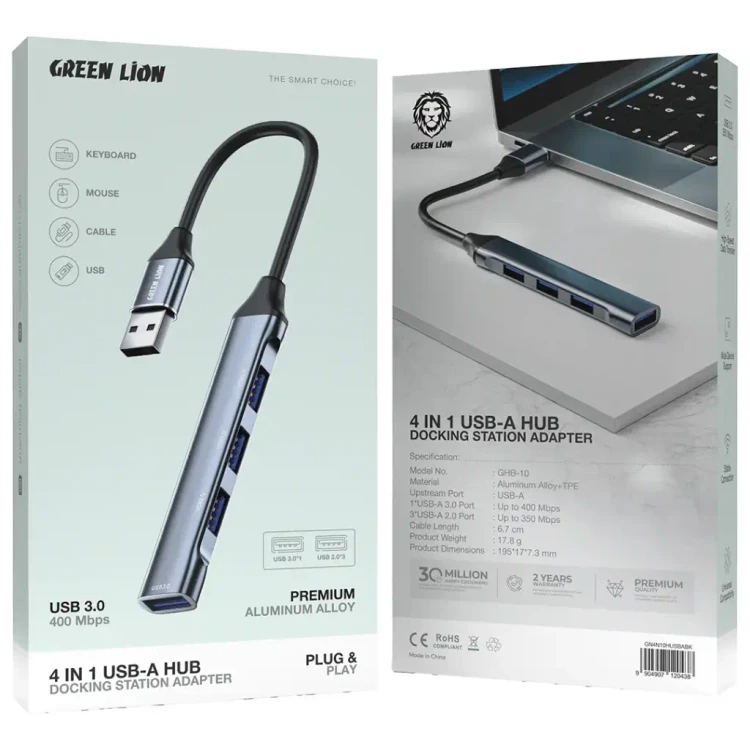 هاب USB چهار به یک گرین لاین