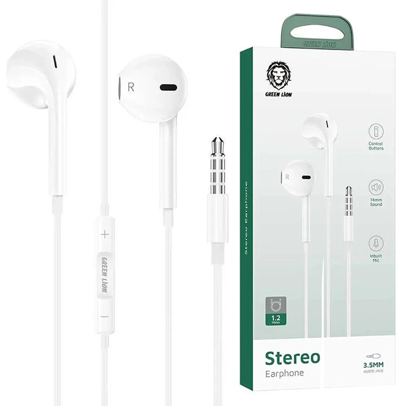 هندزفری استریو گرین Green Stereo earphone