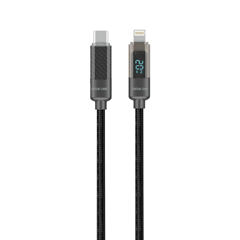 کابل تبدیل USB-C به لایتنینگ گرین لاین مدل Digital display طول ۱ متر