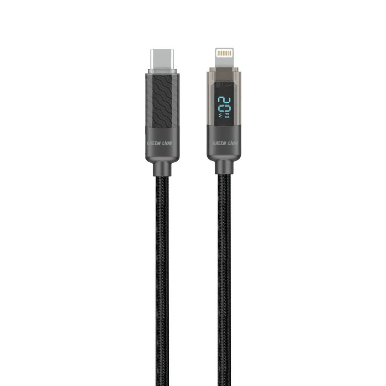 کابل تبدیل USB-C به لایتنینگ گرین لاین مدل Digital display طول ۱ متر