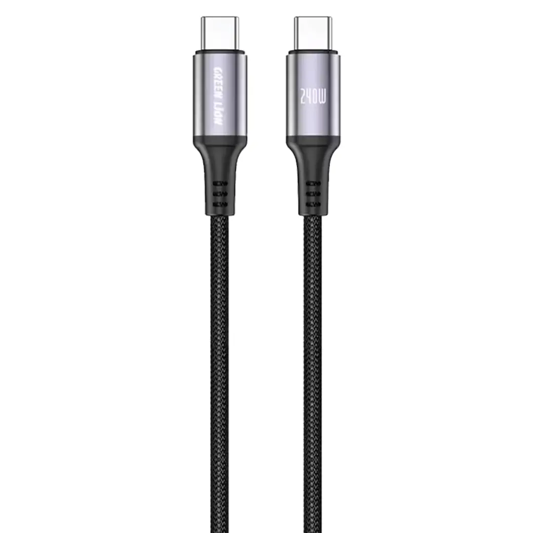 کابل تبدیل 2 در 2 با روکش بافتنی A به C و C به لایتنینگ گرین لاین 2In-2 Braided Fast Charging Cable