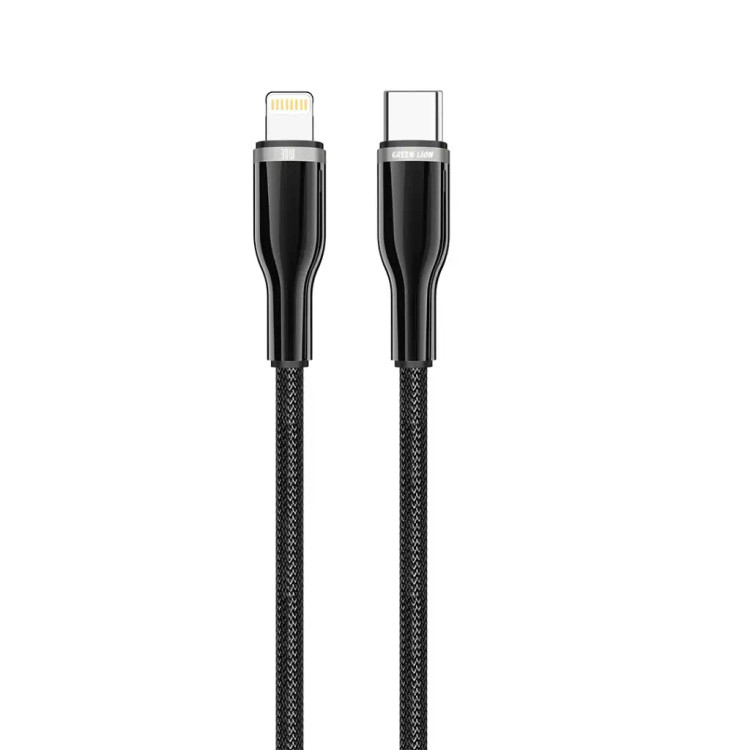کابل بافتهشده Green Lion با کانکتور آلیاژ روی، USB-C به Lightning، توان ۲۷ وات
