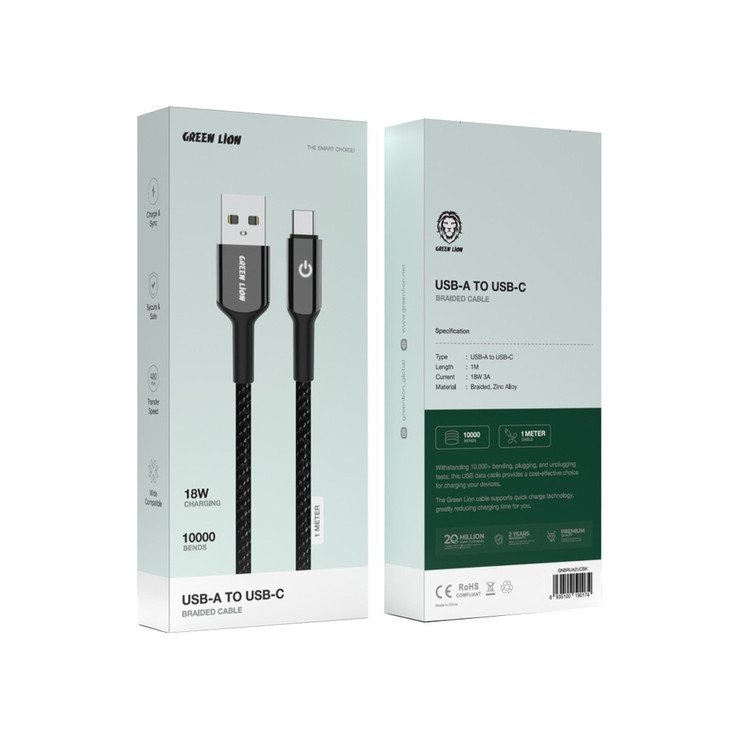 کابل بافتهشده USB-A به USB-C گرین لاین